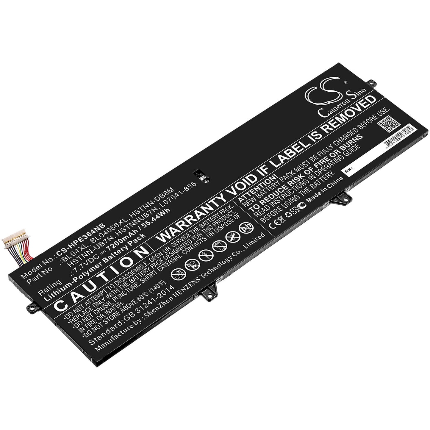 7.7V, 7200mAh, Li-Polymer Battery fits Hp, Elitebook X360 1040 G5, Elitebook X360 1040 G5(3sh43av, 55.44Wh