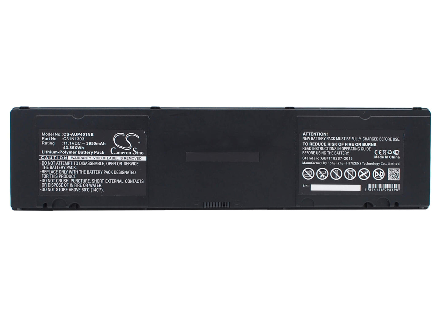 11.1V, 3950mAh, Li-Polymer Battery fits Asus, Asuspro Essential Pu401la, Asuspro Pu401, 43.845Wh