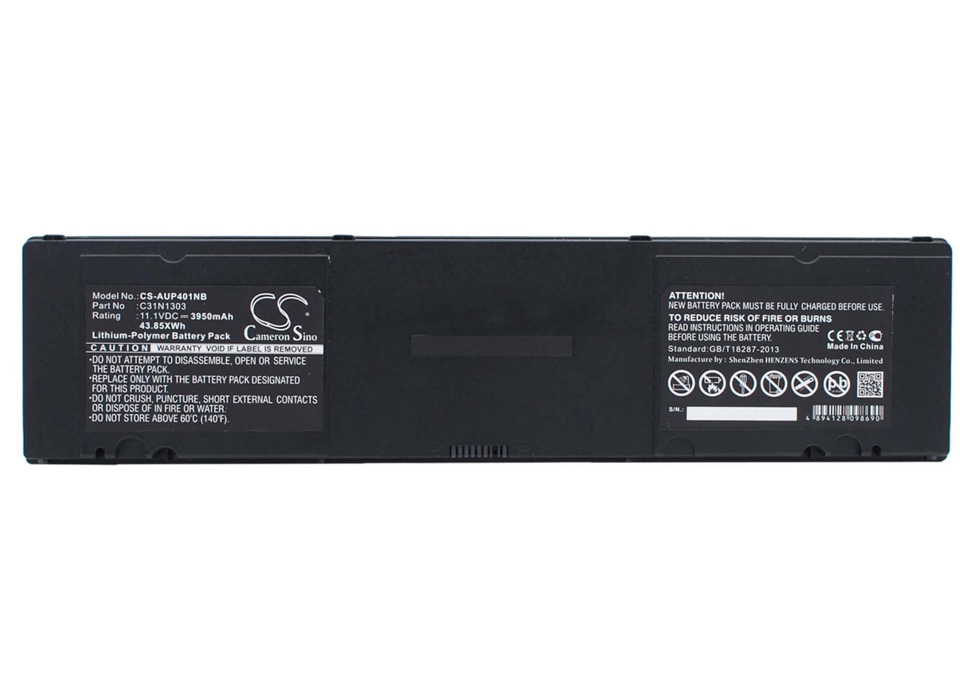11.1V, 3950mAh, Li-Polymer Battery fits Asus, Asuspro Essential Pu401la, Asuspro Pu401, 43.845Wh
