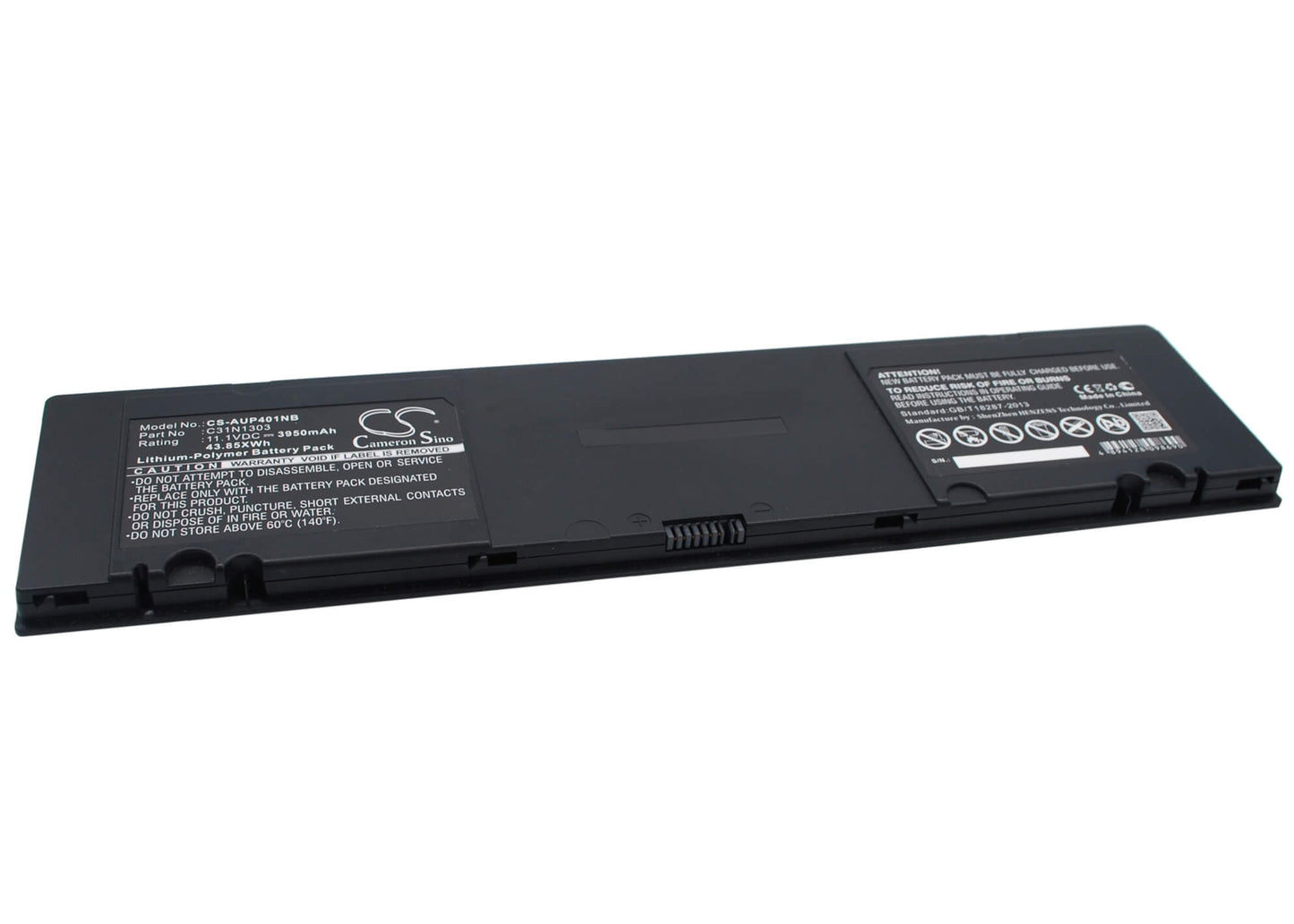 11.1V, 3950mAh, Li-Polymer Battery fits Asus, Asuspro Essential Pu401la, Asuspro Pu401, 43.845Wh