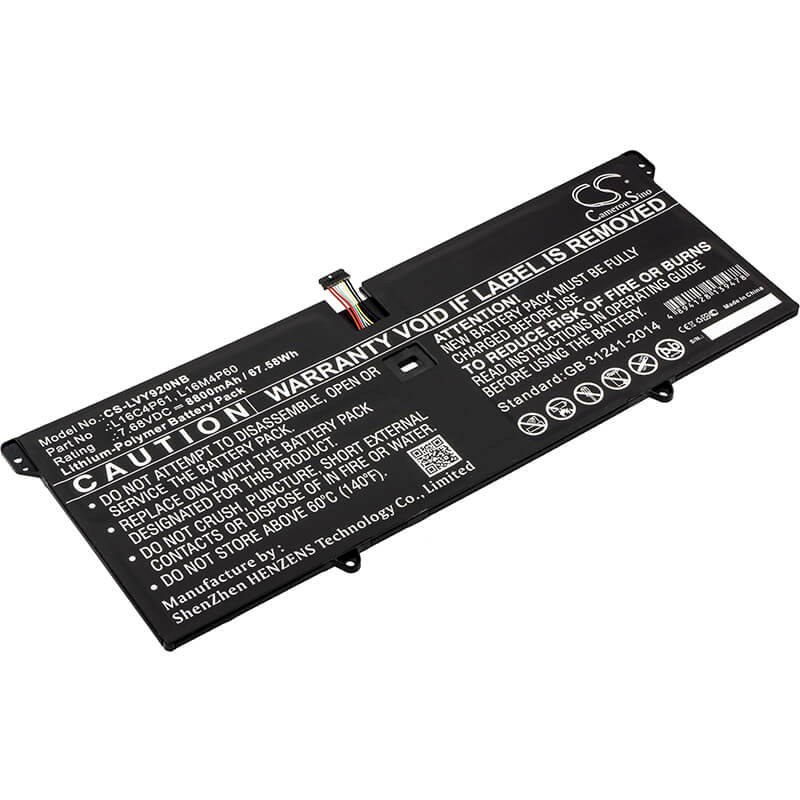 7.68V, 8800mAh, Li-Polymer Battery fits Lenovo, Yoga 920, Yoga 920-13ikb, 67.584Wh