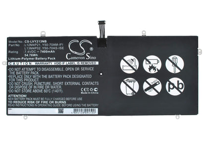 7.4V, 7400mAh, Li-Polymer Battery fits Lenovo, Yoga 2 Pro 13.3", Yoga 2 Pro Ultrabook, 54.76Wh