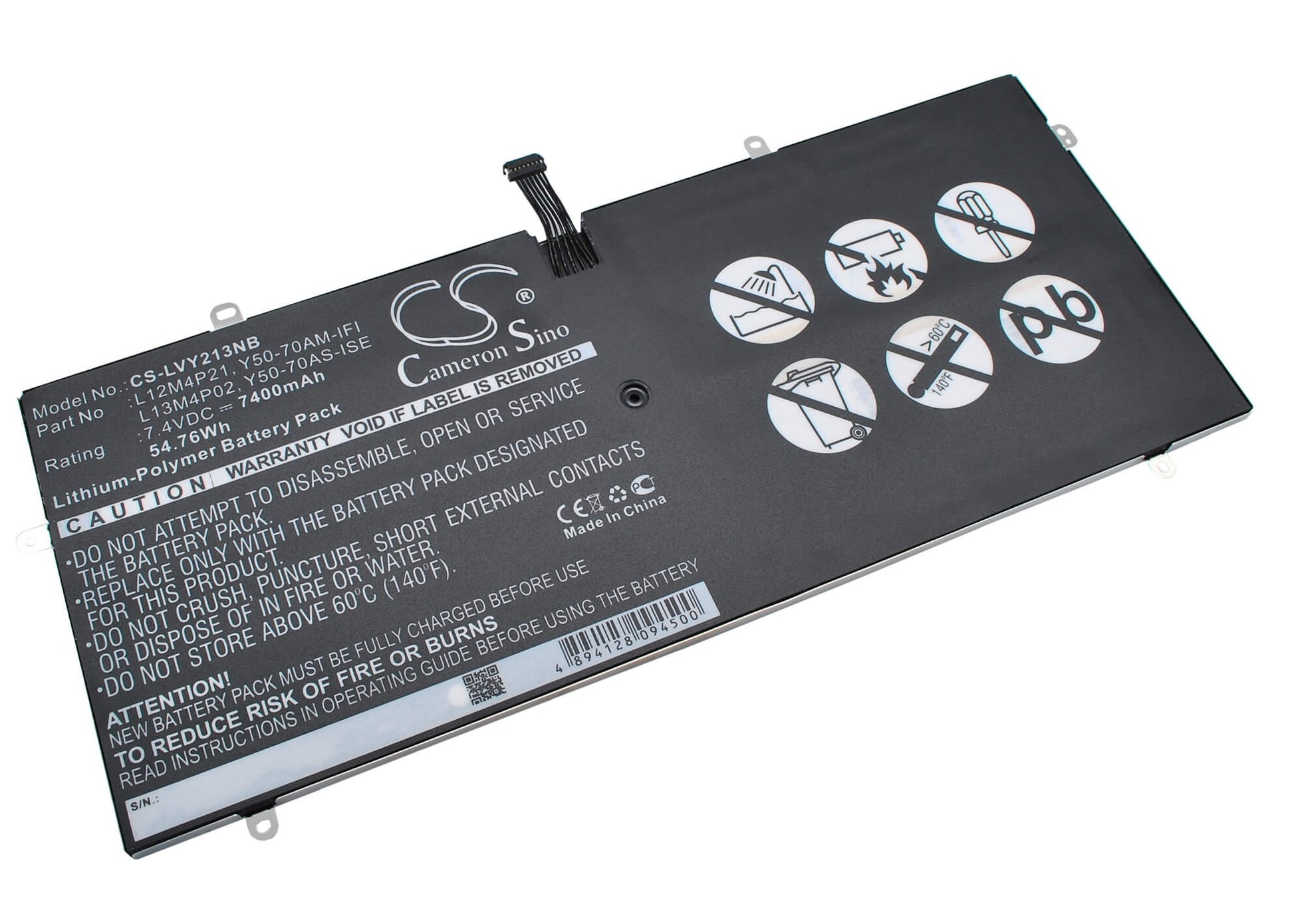 7.4V, 7400mAh, Li-Polymer Battery fits Lenovo, Yoga 2 Pro 13.3", Yoga 2 Pro Ultrabook, 54.76Wh