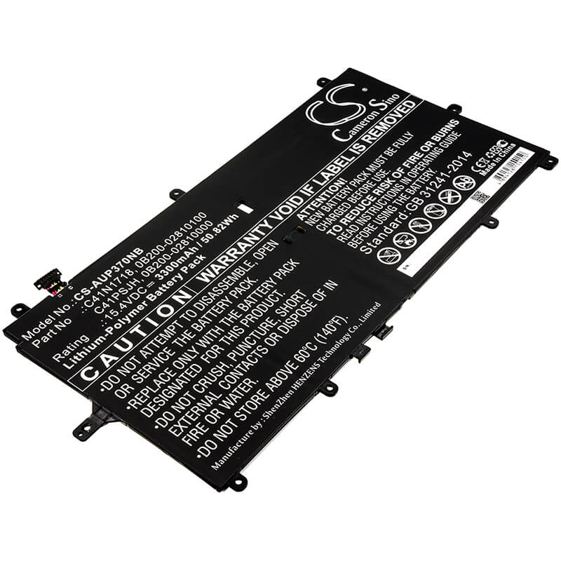 15.4V, 3300mAh, Li-Polymer Battery fits Asus, Novago Tp370ql, Novago Tp370ql-el002t, 50.82Wh
