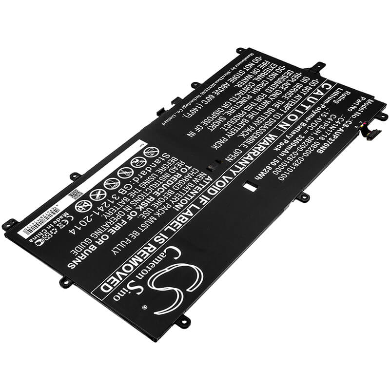 15.4V, 3300mAh, Li-Polymer Battery fits Asus, Novago Tp370ql, Novago Tp370ql-el002t, 50.82Wh