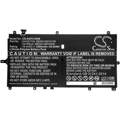 15.4V, 3300mAh, Li-Polymer Battery fits Asus, Novago Tp370ql, Novago Tp370ql-el002t, 50.82Wh