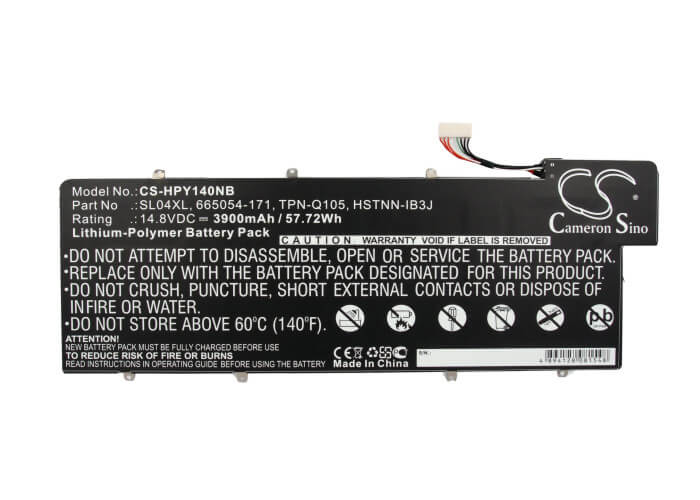 14.8V, 3900mAh, Li-Polymer Battery fits Hp, Envy 14-3001tu, Envy 14-3002tu, 57.72Wh