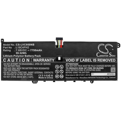 7.68V, 7750mAh, Li-Polymer Battery fits Lenovo, Yoga C950, 59.52Wh