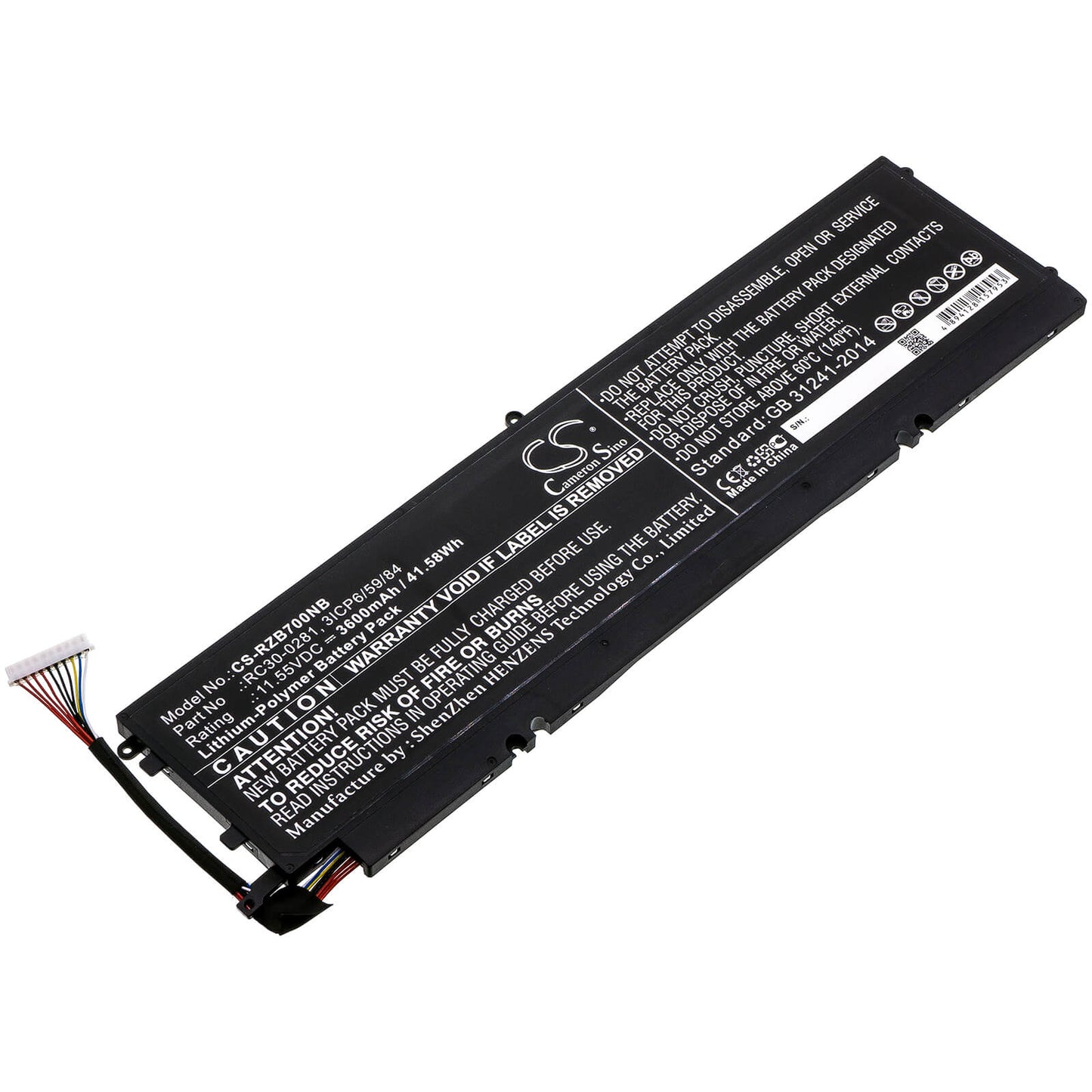 11.55V, 3600mAh, Li-Polymer Battery fits Razer, 2018 Blade Stealth, Blade Stealth 13, 41.58Wh