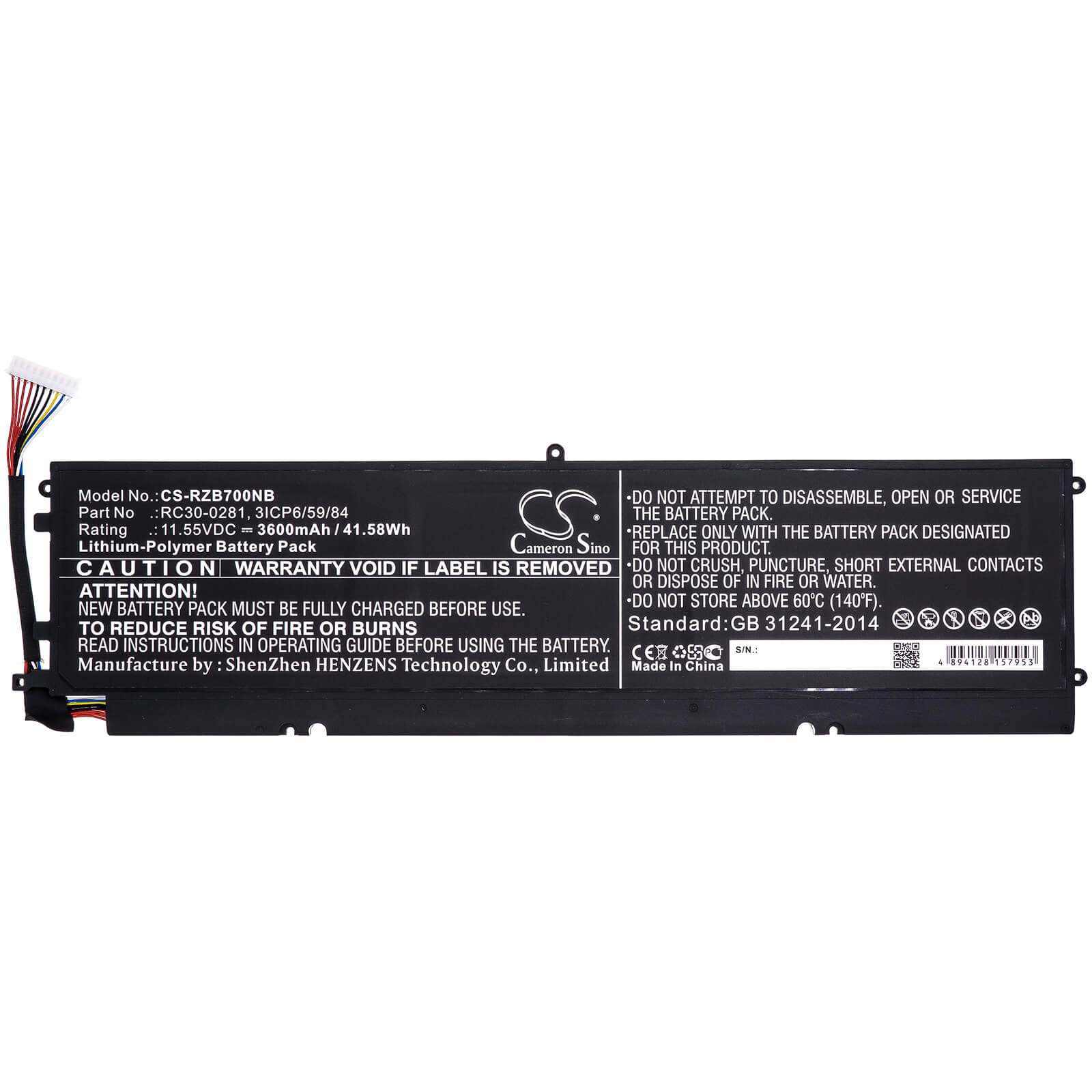 11.55V, 3600mAh, Li-Polymer Battery fits Razer, 2018 Blade Stealth, Blade Stealth 13, 41.58Wh