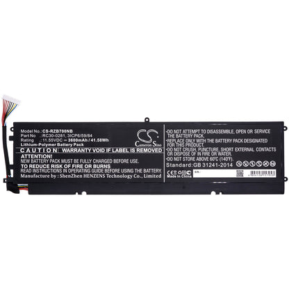 11.55V, 3600mAh, Li-Polymer Battery fits Razer, 2018 Blade Stealth, Blade Stealth 13, 41.58Wh