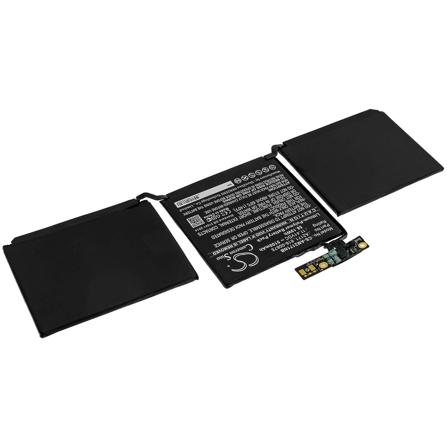 11.41V, 5100mAh, Li-Polymer Battery fits Apple, Macbook Pro 13 Inch Two Thunde, Macbook Pro Emc 3301, 58.191Wh