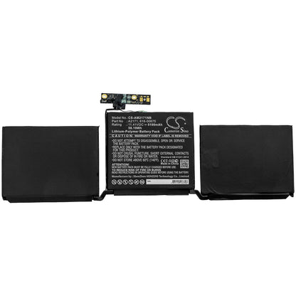 11.41V, 5100mAh, Li-Polymer Battery fits Apple, Macbook Pro 13 Inch Two Thunde, Macbook Pro Emc 3301, 58.191Wh