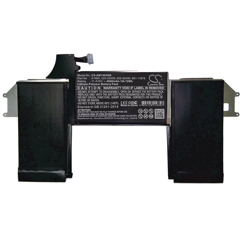 11.4V, 4800mAh, Li-Polymer Battery fits Apple, A1932, Emc3184, 54.72Wh