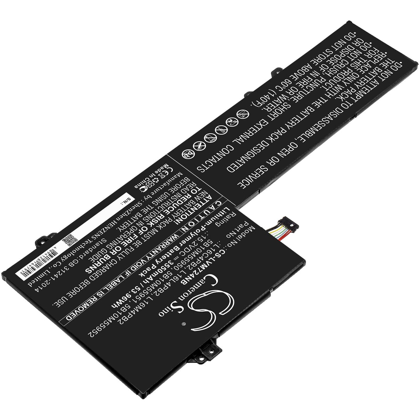 15.2V, 3550mAh, Li-Polymer Battery fits Lenovo, Air 14 Pro, Ideapad 720s-14, 53.96Wh
