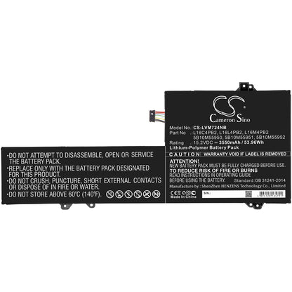 15.2V, 3550mAh, Li-Polymer Battery fits Lenovo, Air 14 Pro, Ideapad 720s-14, 53.96Wh