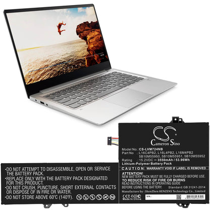 15.2V, 3550mAh, Li-Polymer Battery fits Lenovo, Air 14 Pro, Ideapad 720s-14, 53.96Wh