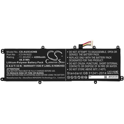 11.55V, 4200mAh, Li-Polymer Battery fits Asus, Ux530, Ux530uq, 48.51Wh