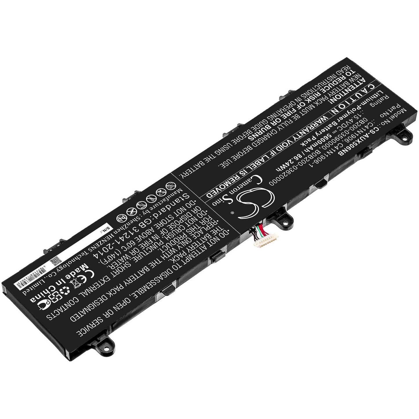 15.4V, 5600mAh, Li-Polymer Battery fits Asus, Fa506iv, Fa566iv, 86.24Wh
