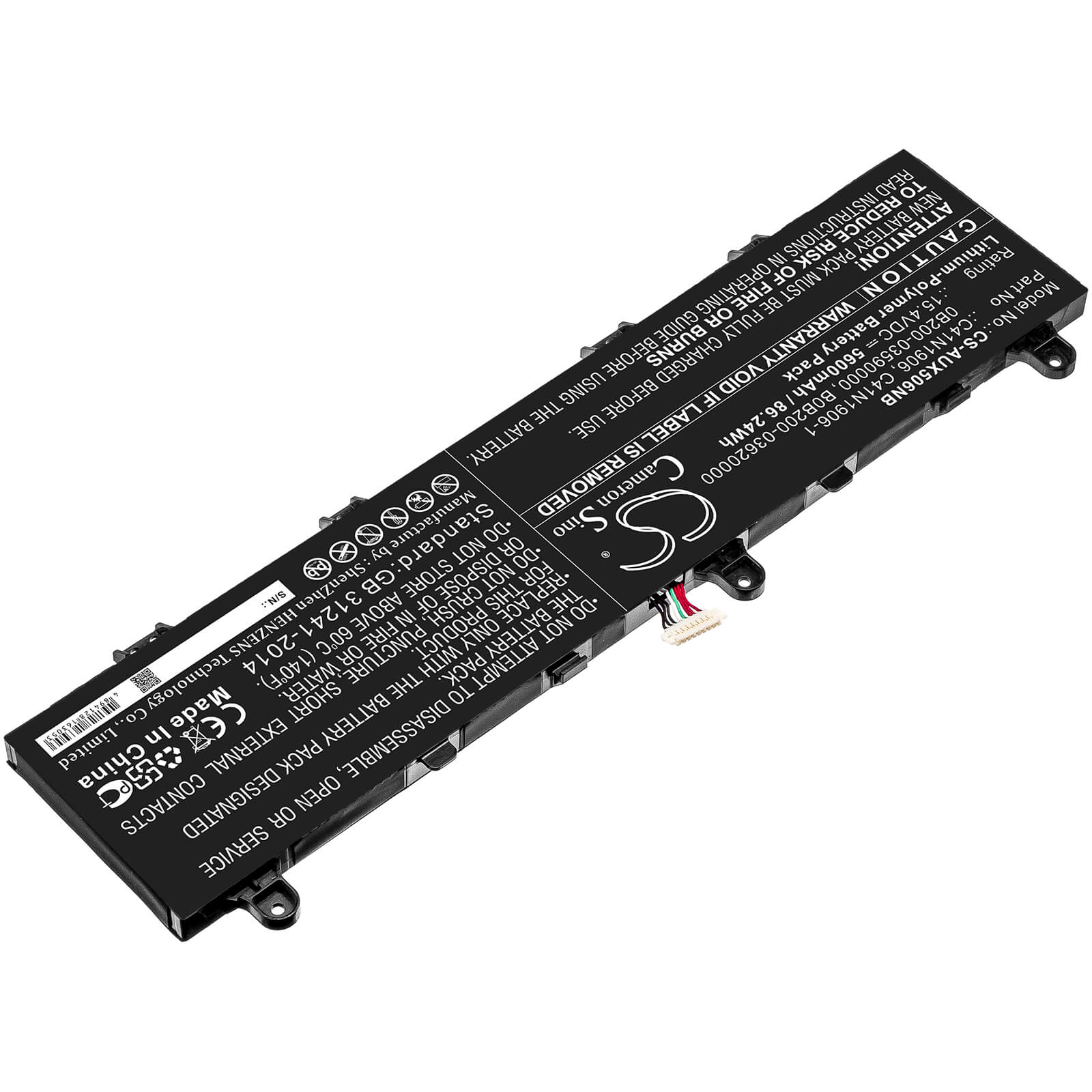 15.4V, 5600mAh, Li-Polymer Battery fits Asus, Fa506iv, Fa566iv, 86.24Wh