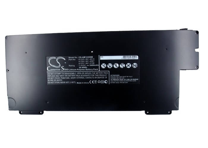 7.4V, 5400mAh, Li-Polymer Battery fits Apple, Macbook Air 13" A1237, Macbook Air 13" A1304, 39.96Wh