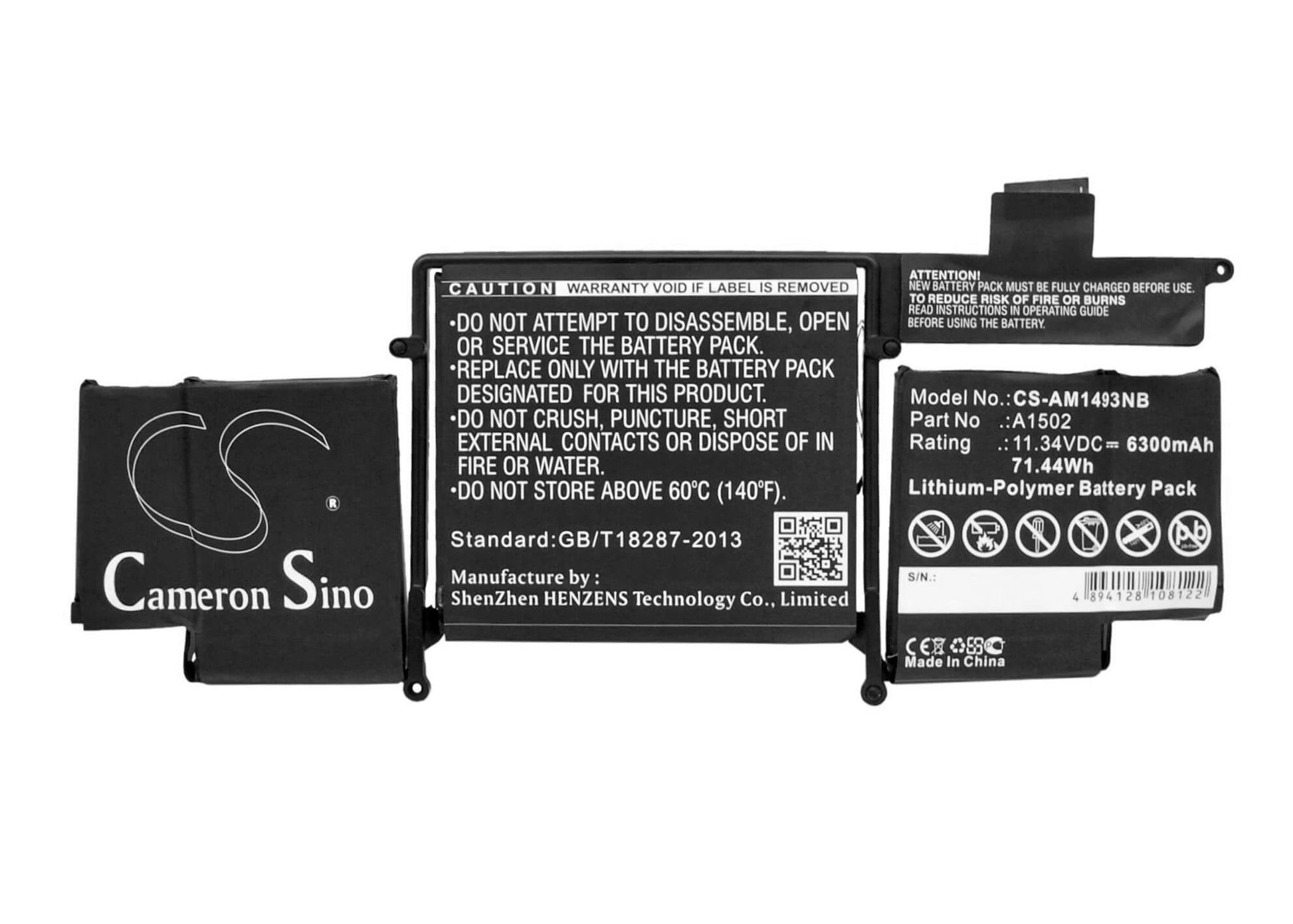 11.34V, 6300mAh, Li-Polymer Battery fits Apple, Macbook Pro ""core I5" 2.4 13", Macbook Pro "core I5" 2.4 13", 71.442Wh