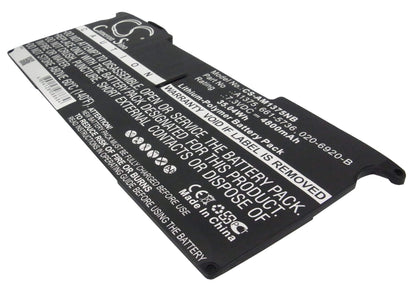 7.3V, 4800mAh, Li-Polymer Battery fits Apple, Macbook Air 11" A1370 2010, Macbook Air 3.1 Late 2010, 35.04Wh