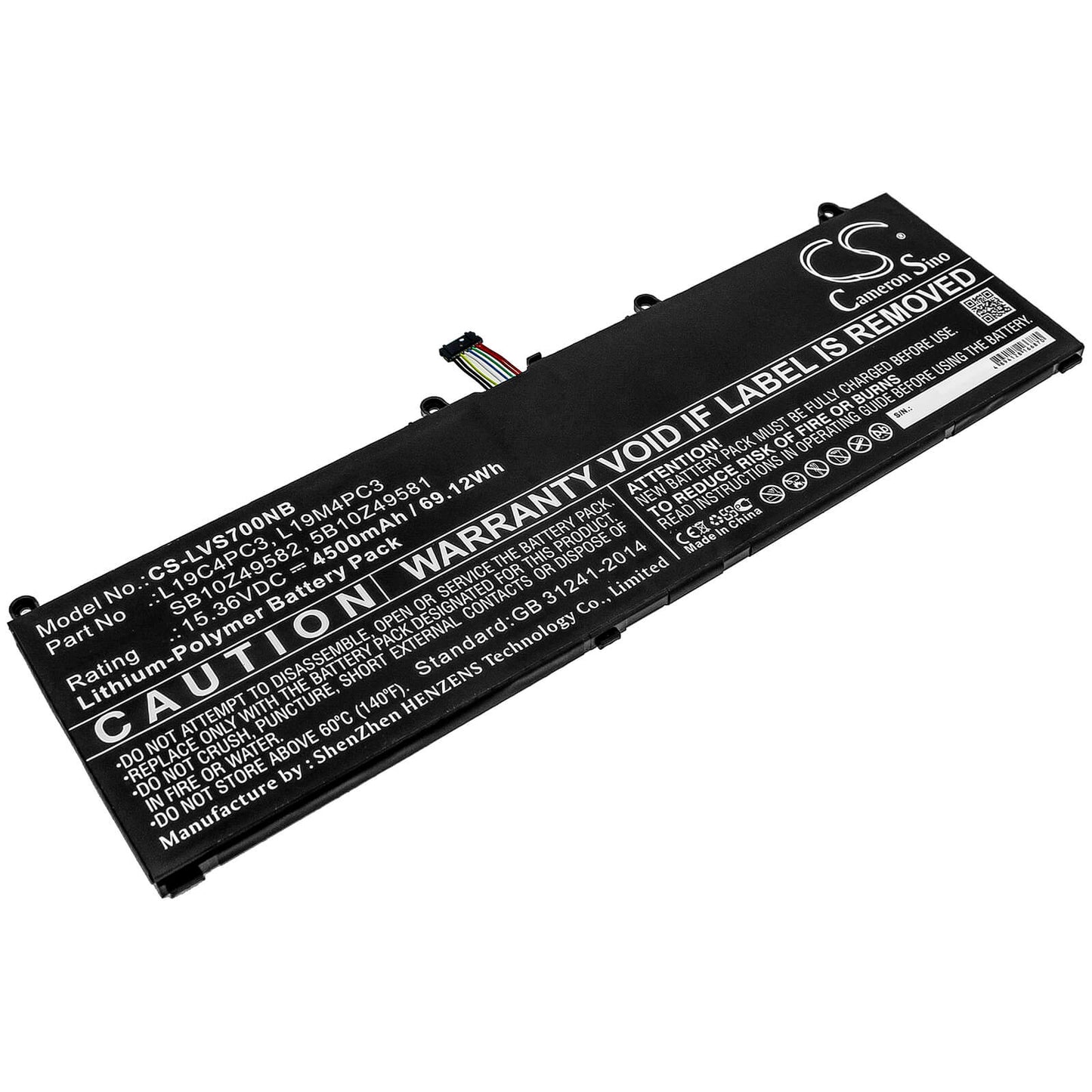 15.36V, 4500mAh, Li-Polymer Battery fits Lenovo, Legion R9000x, Legion S7, 69.12Wh
