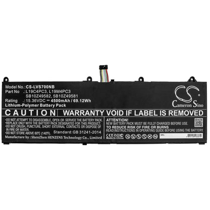 15.36V, 4500mAh, Li-Polymer Battery fits Lenovo, Legion R9000x, Legion S7, 69.12Wh