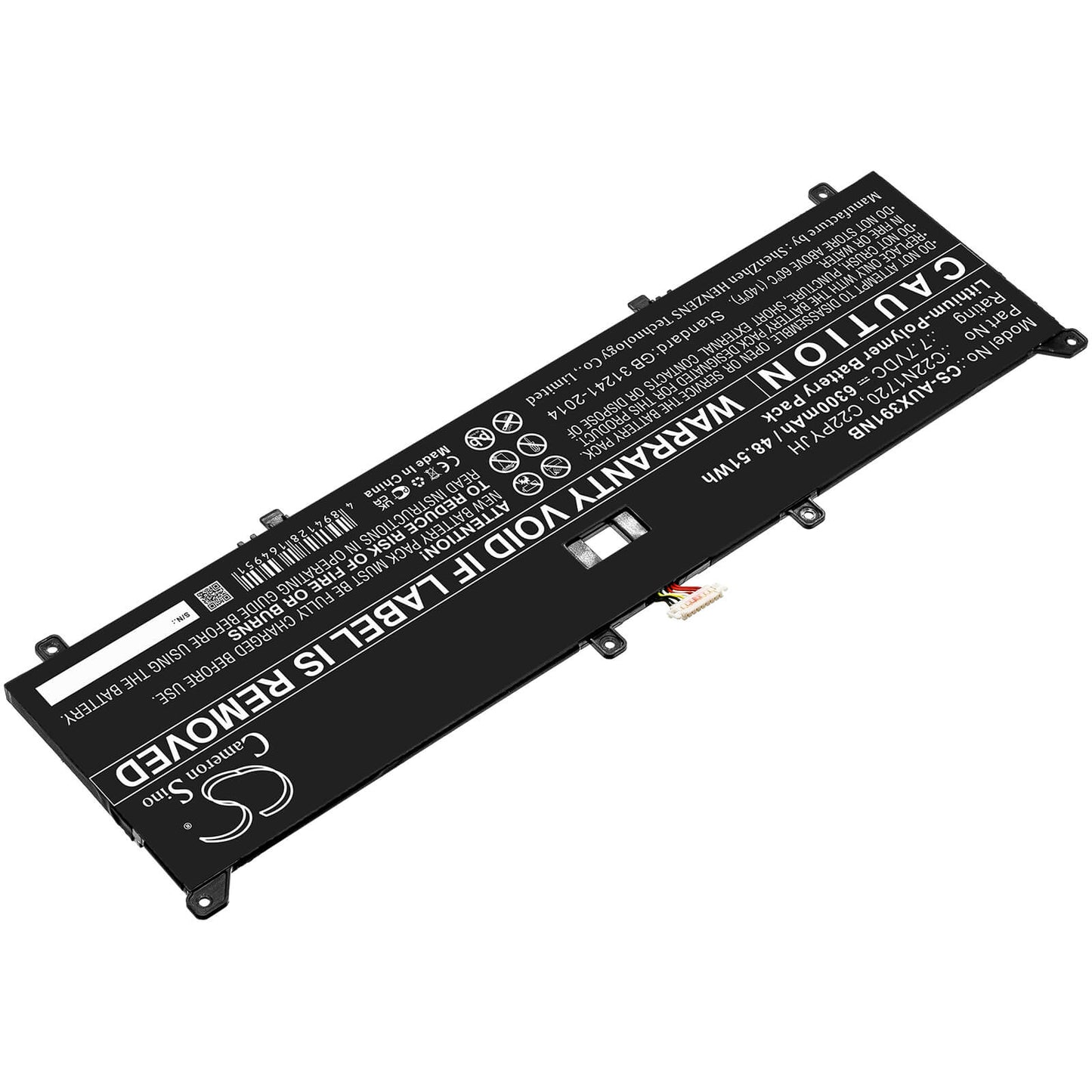 7.7V, 6300mAh, Li-Polymer Battery fits Asus, Ling Yao X, Ux391, 48.51Wh