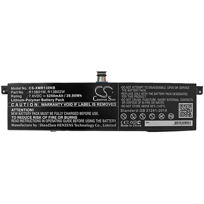 7.6V, 5250mAh, Li-Polymer Battery fits Xiaomi, Inchmi Aair 13.3, Mi Notebook Air 13.3 2018, 39.9Wh