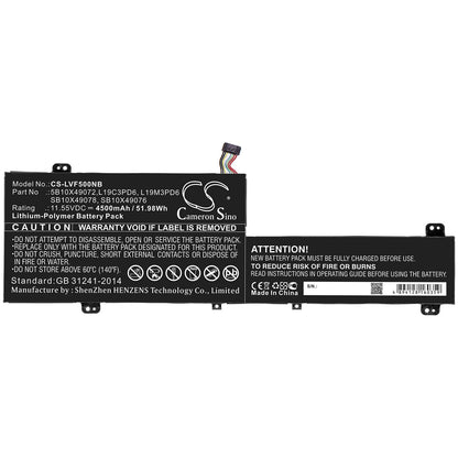 11.55V, 4500mAh, Li-Polymer Battery fits Lenovo, Flex 5 14 Amd 81x20005us, Ideapad Flex 5, 51.975Wh