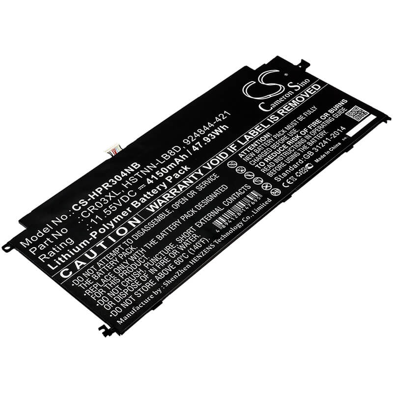 11.55V, 4150mAh, Li-Polymer Battery fits Hp, Envy 12-e000 X2 Detachable Pc, Envy 12-g000 X2 Detachable Pc, 47.9325Wh