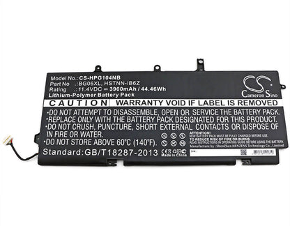 11.4V, 3900mAh, Li-Polymer Battery fits Hp, Eelitebook 1040 G3-v1a85ea, Eelitebook 1040 G3-z0h77ec, 44.46Wh