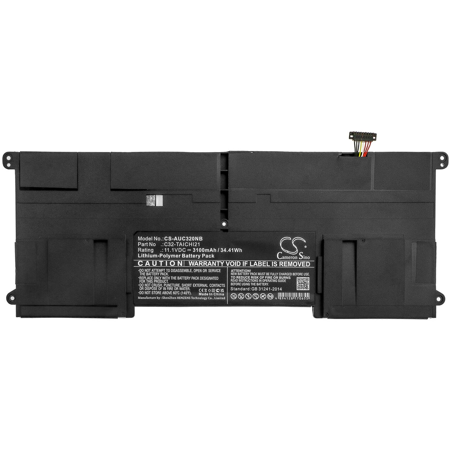 11.1V, 3100mAh, Li-Polymer Battery fits Asus, Taichi 21, Taichi 21-cw001h, 34.41Wh