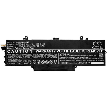 11.55V, 5700mAh, Li-Polymer Battery fits Hp, Elitebook 1040 G4, Elitebook 1040 G4(1em81ea), 65.835Wh