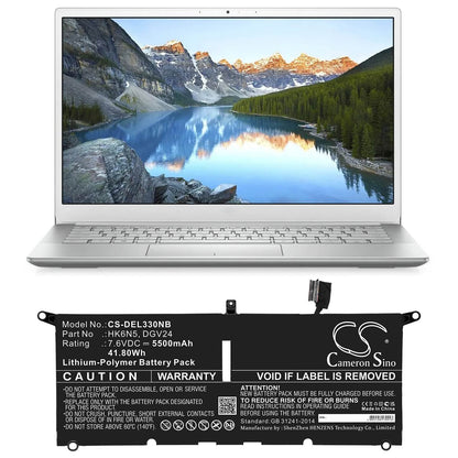 7.6V, 5500mAh, Li-Polymer Battery fits Dell, Inspiron 13 5000 5390, Inspiron 13 5390, 41.8Wh