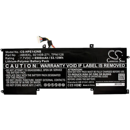 7.7V, 6900mAh, Li-Polymer Battery fits Hp, 2ex78pa, 2ex79pa, 53.13Wh