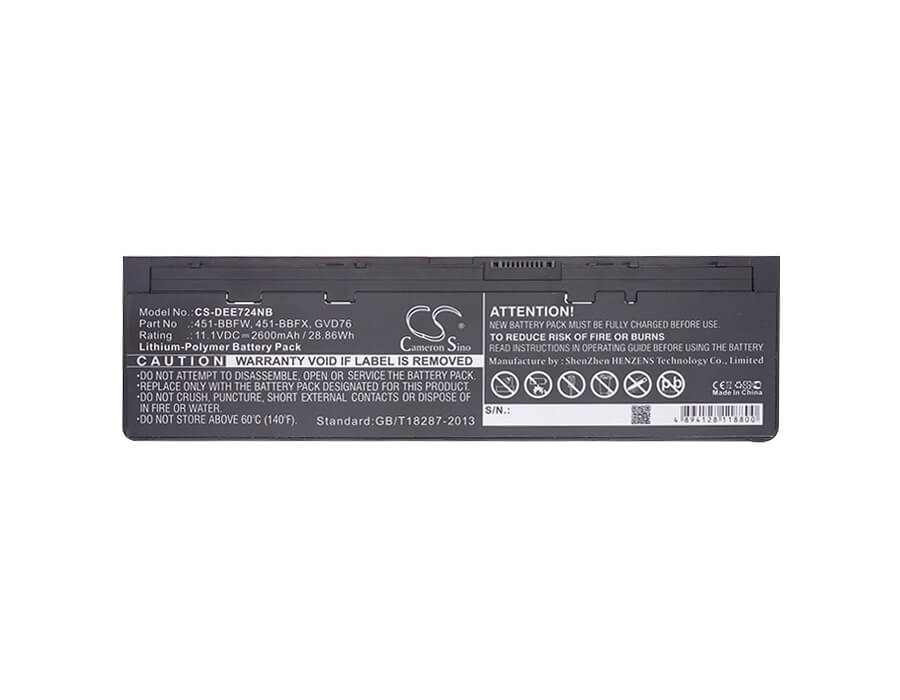 11.1V, 2600mAh, Li-Polymer Battery fits Dell, Latitude 12-7000, Latitude E7240, 28.86Wh