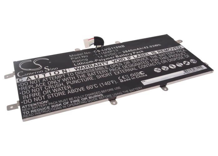 14.8V, 2840mAh, Li-Polymer Battery fits Lenovo, Ideapad Yoga 11, Ideapad Yoga 11 Ultrabook, 42.032Wh