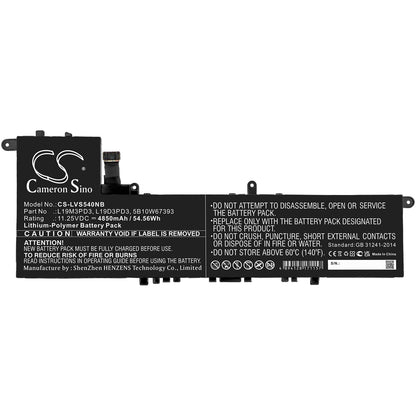 11.25V, 4850mAh, Li-Polymer Battery fits Lenovo, Ideapad S540 13are, Ideapad S540 13iml, 54.5625Wh