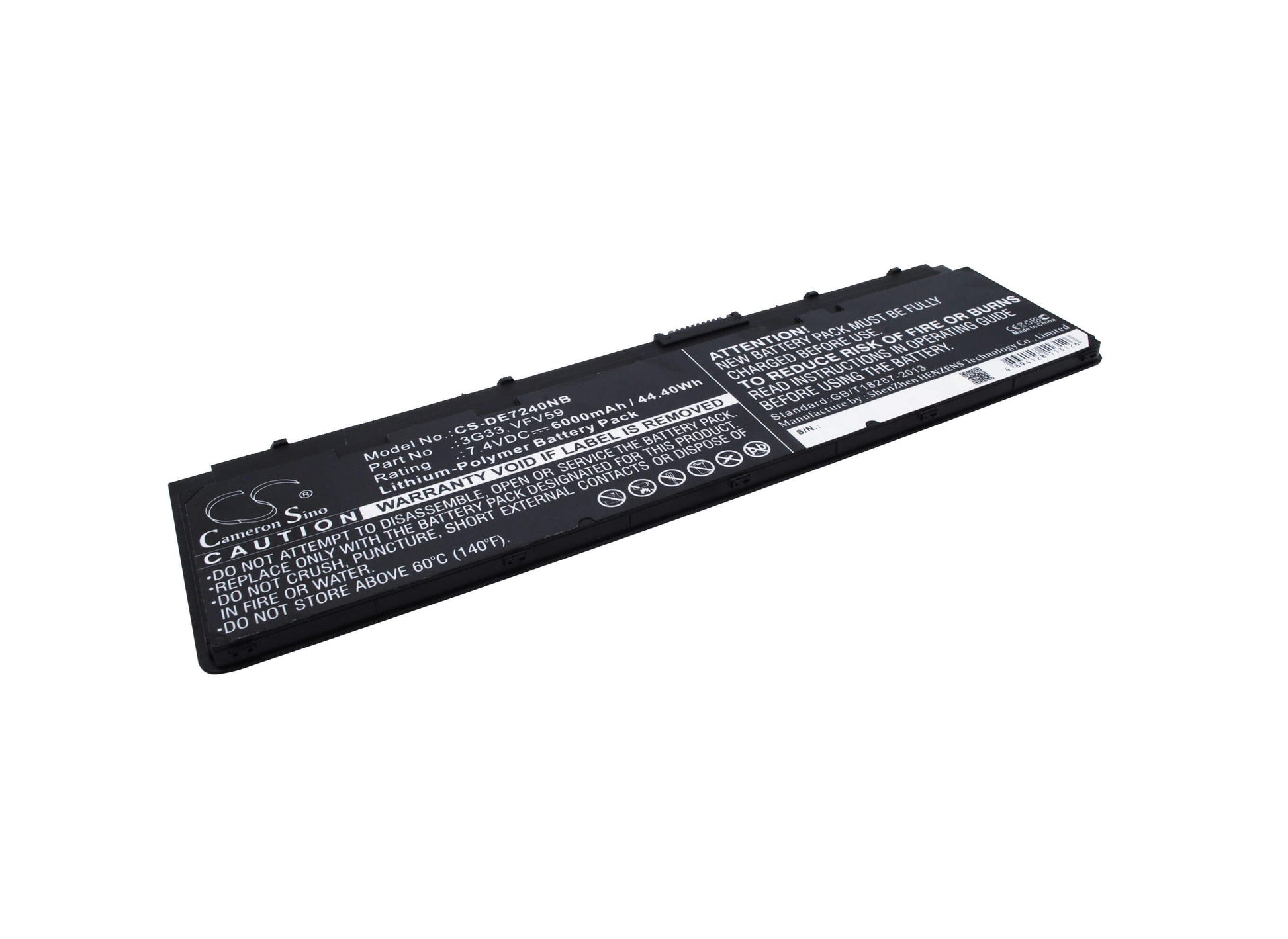 7.4V, 6000mAh, Li-Polymer Battery fits Dell, Latitude 12 7000, Latitude E7240, 44.4Wh