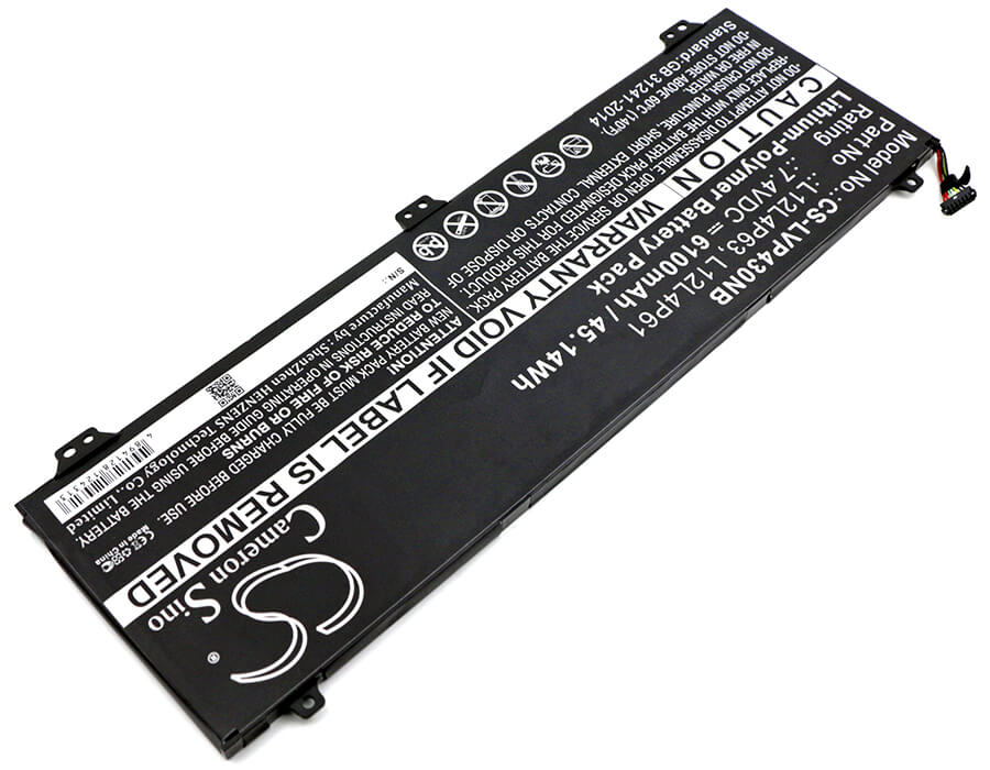 7.4V, 6100mAh, Li-Polymer Battery fits Lenovo, Ideapad U330, Ideapad U330 Touch, 45.14Wh