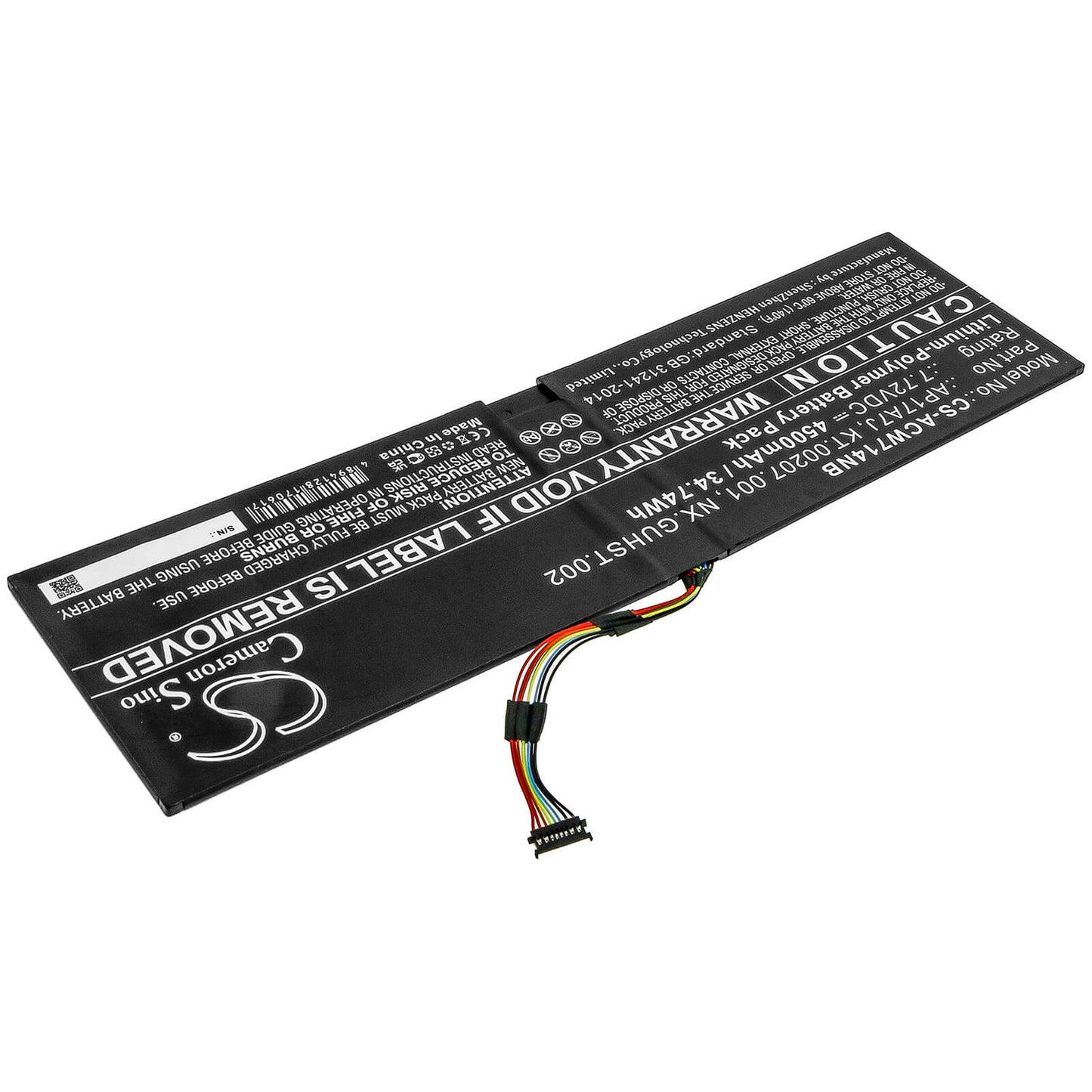 7.72V, 4500mAh, Li-Polymer Battery fits Acer, Swift 7 Sf714-51t, Swift 7 Sf714-51t-m16f, 34.74Wh
