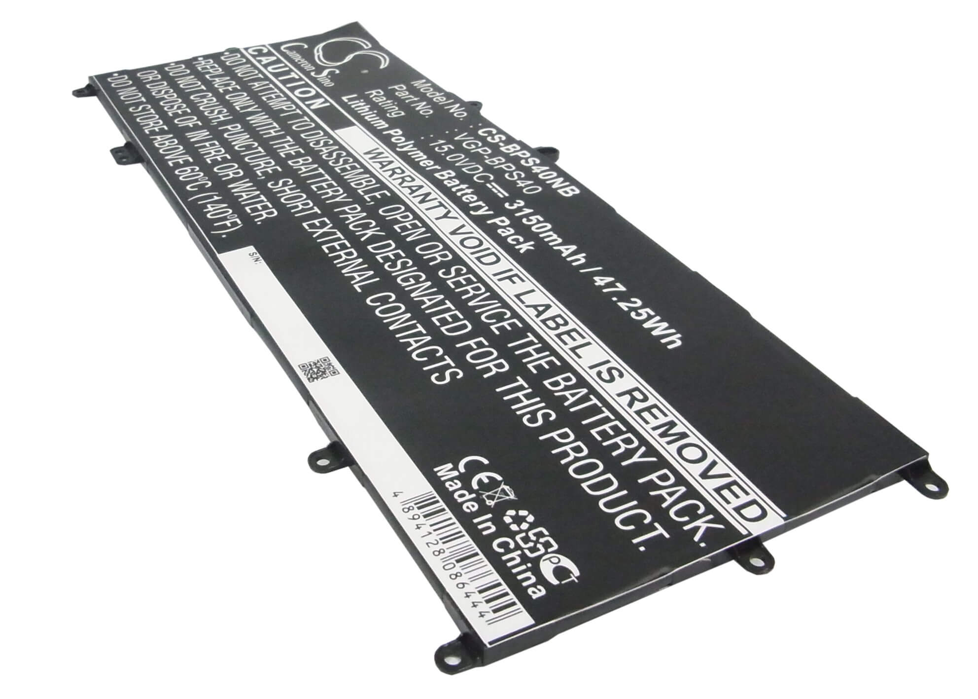 15.0V, 3150mAh, Li-Polymer Battery fits Sony, Svf14n, Svf14n11cxb, 47.25Wh