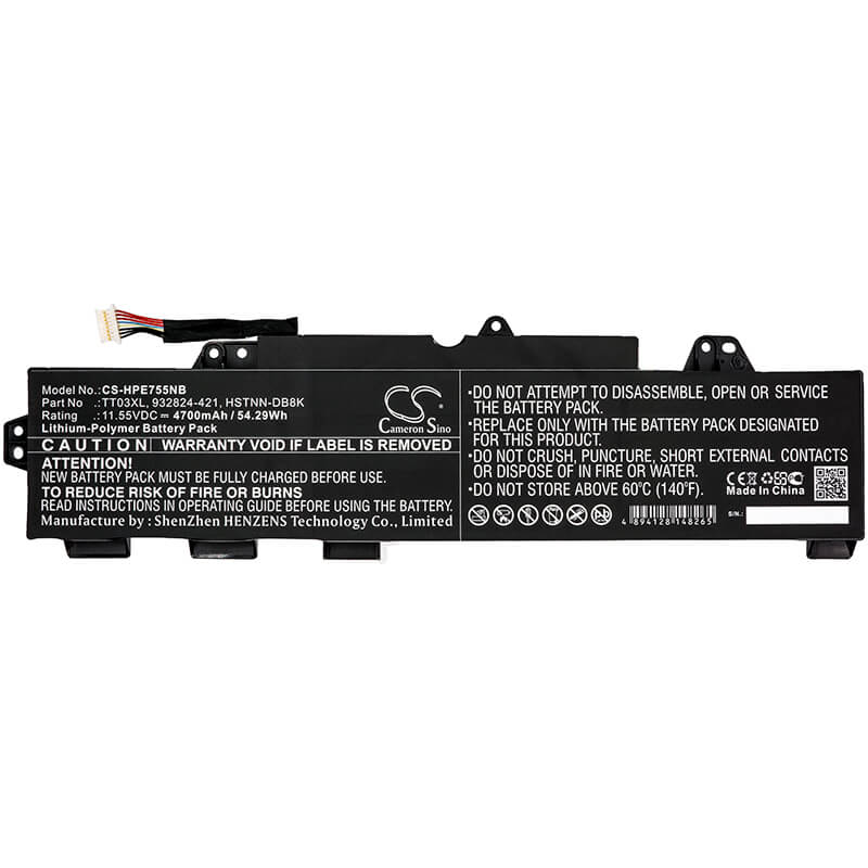 11.55V, 4700mAh, Li-Polymer Battery fits Hp, Elitebook 755 G5, Elitebook 755 G5 (3un80ea), 54.285Wh