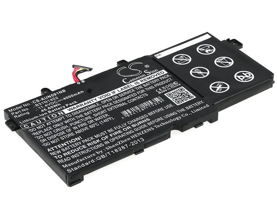 11.4V, 4000mAh, Li-ion Battery fits Asus, 51ln-bbi706, N591lb, 45.6Wh