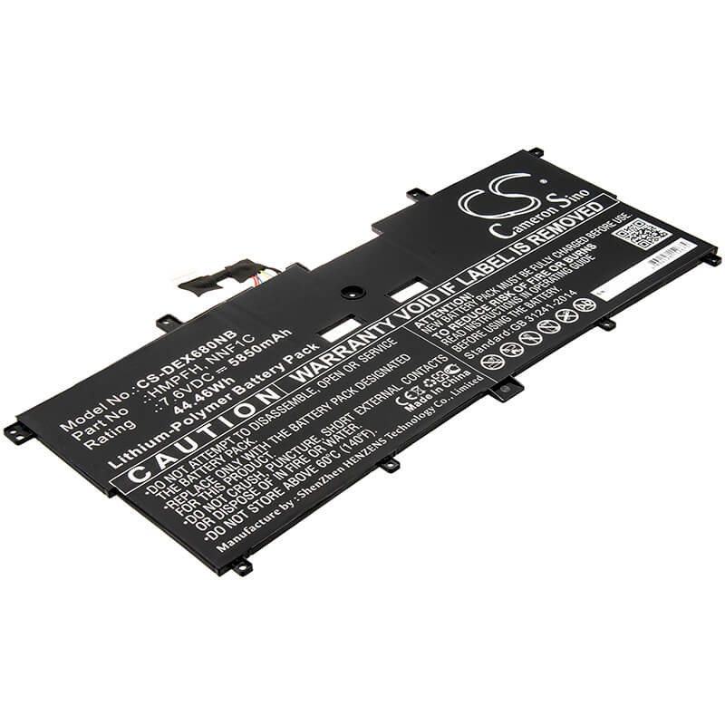 7.6V, 5850mAh, Li-Polymer Battery fits Dell, N003x9365-d1516fcn, N006x9365-d1726qcn, 44.46Wh
