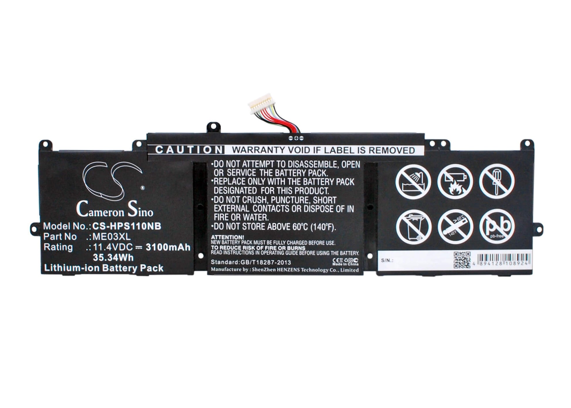 11.4V, 3100mAh, Li-ion Battery fits Hp, 11-d001tu, 11-d002tu, 35.34Wh