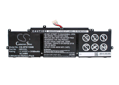 11.4V, 3100mAh, Li-ion Battery fits Hp, 11-d001tu, 11-d002tu, 35.34Wh